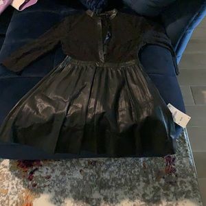 Zara Faux Leather Dress with Lace